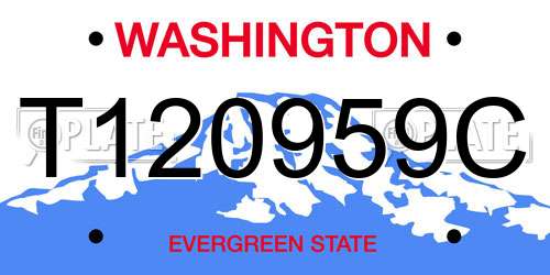 T120959C Washington License Plate