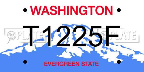 T1225F Washington License Plate