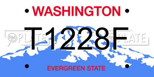 T1228F Washington License Plate