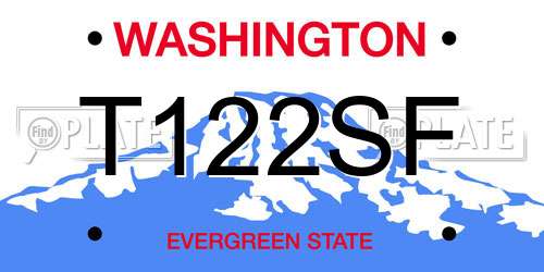 T122SF Washington License Plate