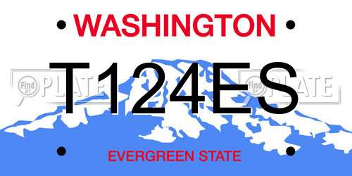 T124ES Washington License Plate