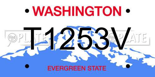 T1253V Washington License Plate