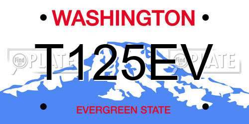 T125EV Washington License Plate