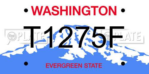 T1275F Washington License Plate