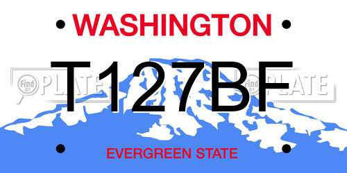 T127BF Washington License Plate