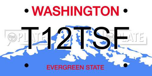 T12TSF Washington License Plate