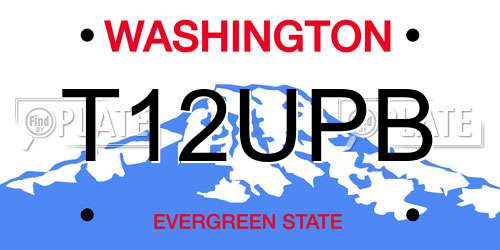 T12UPB Washington License Plate