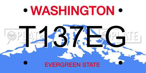 T137EG Washington License Plate