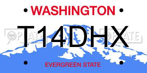 T14DHX Washington License Plate