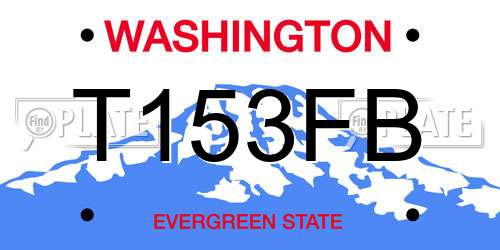 T153FB Washington License Plate