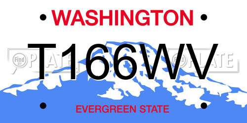 T166WV Washington License Plate