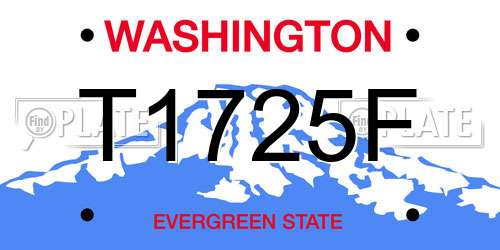 T1725F Washington License Plate