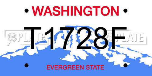 T1728F Washington License Plate