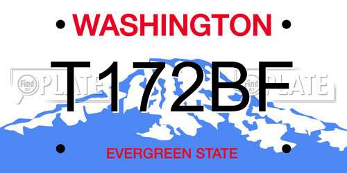 T172BF Washington License Plate