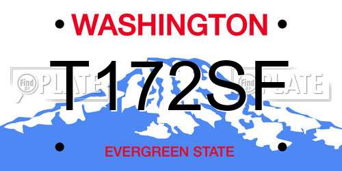 T172SF Washington License Plate