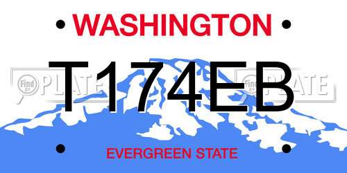 T174EB Washington License Plate