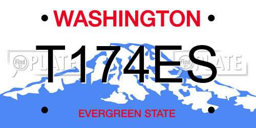 T174ES Washington License Plate