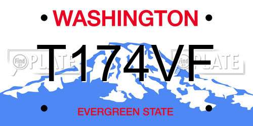 T174VF Washington License Plate