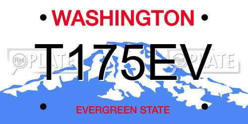 T175EV Washington License Plate