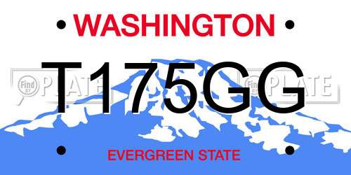 T175GG Washington License Plate