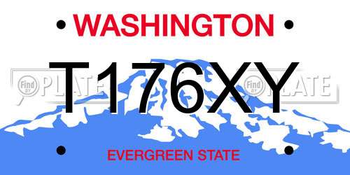 T176XY Washington License Plate