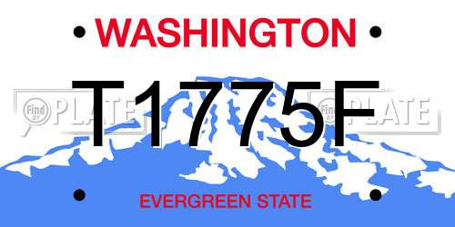 T1775F Washington License Plate