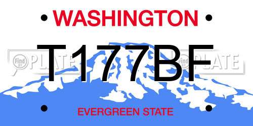 T177BF Washington License Plate