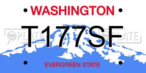 T177SF Washington License Plate
