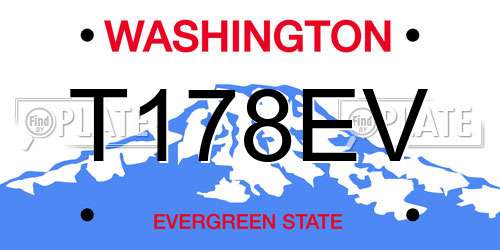 T178EV Washington License Plate