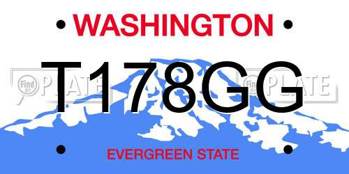 T178GG Washington License Plate