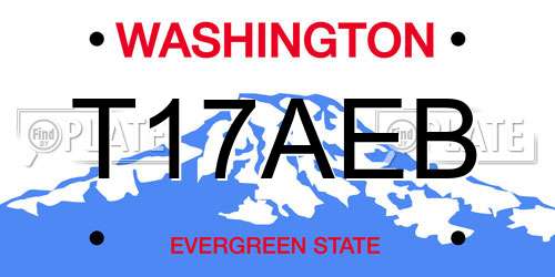 T17AEB Washington License Plate