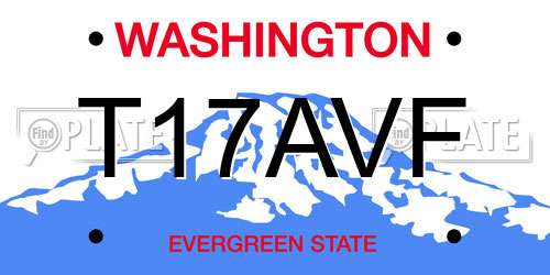 T17AVF Washington License Plate