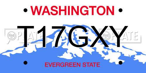 T17GXY Washington License Plate