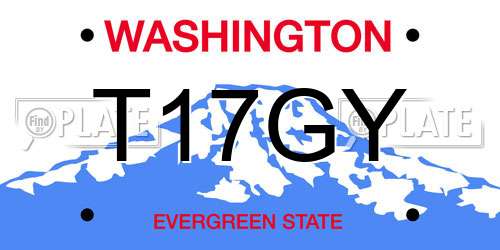 T17GY Washington License Plate