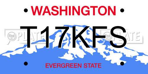 T17KFS Washington License Plate