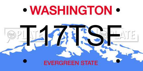 T17TSF Washington License Plate