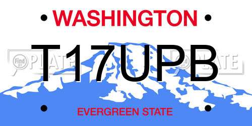 T17UPB Washington License Plate