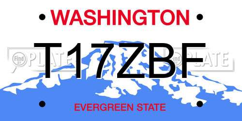 T17ZBF Washington License Plate