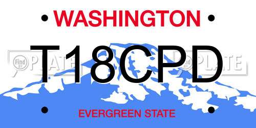 T18CPD Washington License Plate