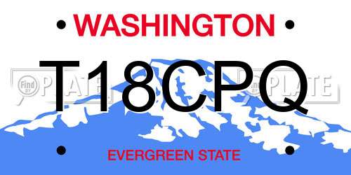 T18CPQ Washington License Plate