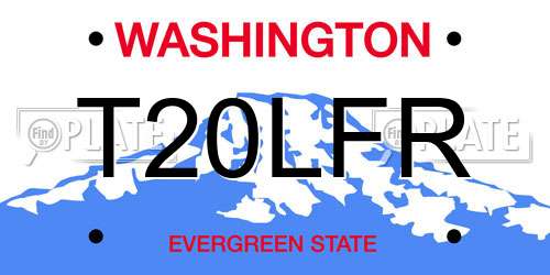 T20LFR Washington License Plate