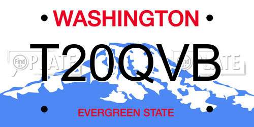 T20QVB Washington License Plate