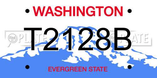T2128B Washington License Plate