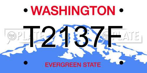 T2137F Washington License Plate