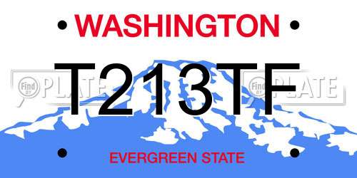 T213TF Washington License Plate