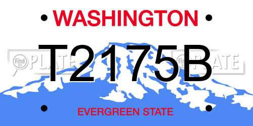 T2175B Washington License Plate