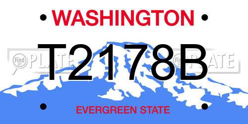 T2178B Washington License Plate