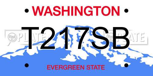 T217SB Washington License Plate
