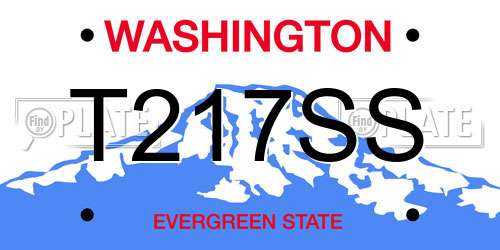 T217SS Washington License Plate
