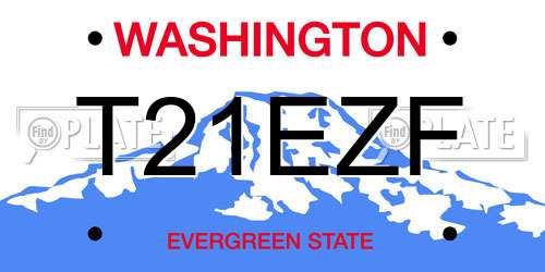 T21EZF Washington License Plate